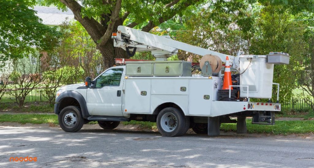 Utility truck ready to be eleftrified