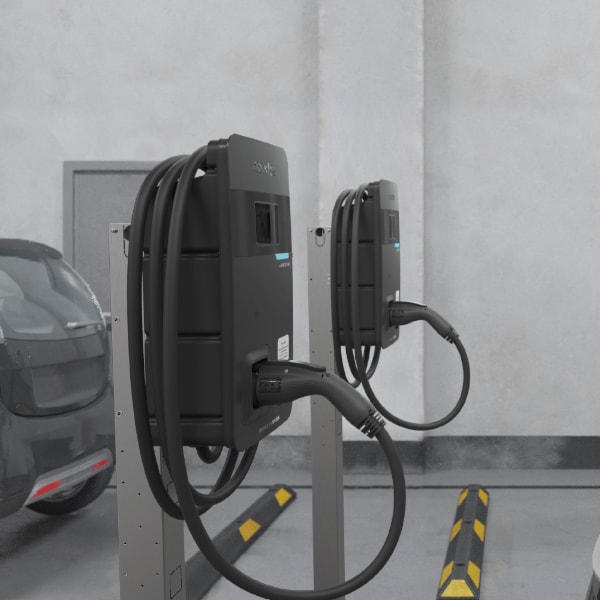 ac11p at parking spot. Installing public ev charging stations with noodoe ev charging solutions
