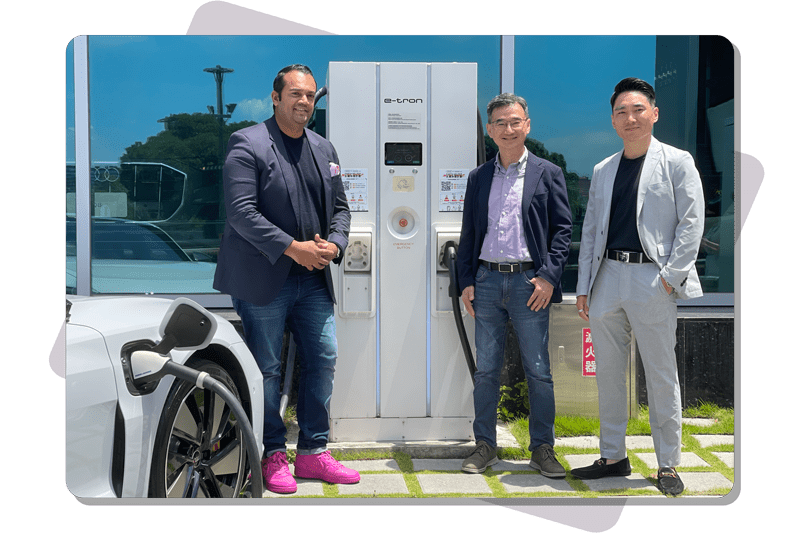 noodoe worldwide partners - noodoe ev charging partnership around the world. Noodoe joins AUDI dealership in Taiwan on its sustainable objective.