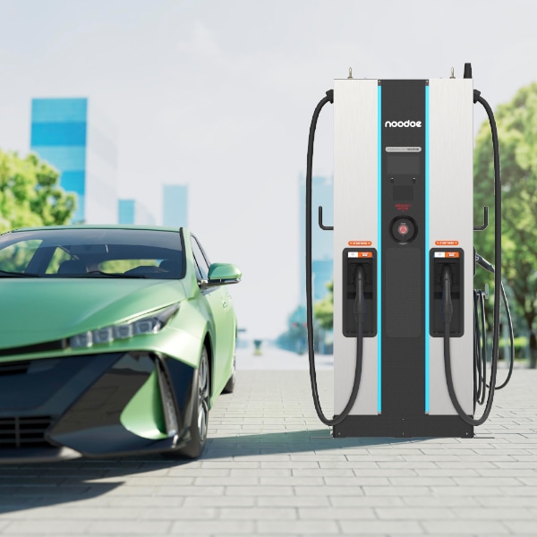 noodoe dc90p - site scenarios - dcfc - dc chargers - 90kw charger - fast charging station - fast charger for ev - electric vehicle charging station - fleet - charge point operator - installing public ev charging station