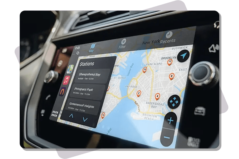 noodoe for ev drivers - noodoe app can be displayed on carplay and carboards - smart ev charging management and ev charging software - best ev charging app - powered by noodoe